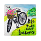 Neha Rajan Artworks Original Handmade Bicycle Floral Motivational Quote Painting Hand Painted On Canvas Frame 6*6