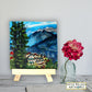 Neha Rajan Artworks Original Handmade Scenery Mountain Painting Hand Painted On Canvas Frame 4*4 With Easel