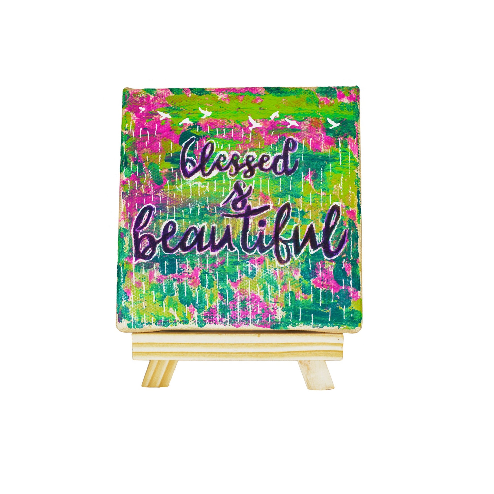 Neha Rajan Artworks Original Handmade Motivational Quotes Painting Hand Painted On Canvas Frame With Easel 4X4