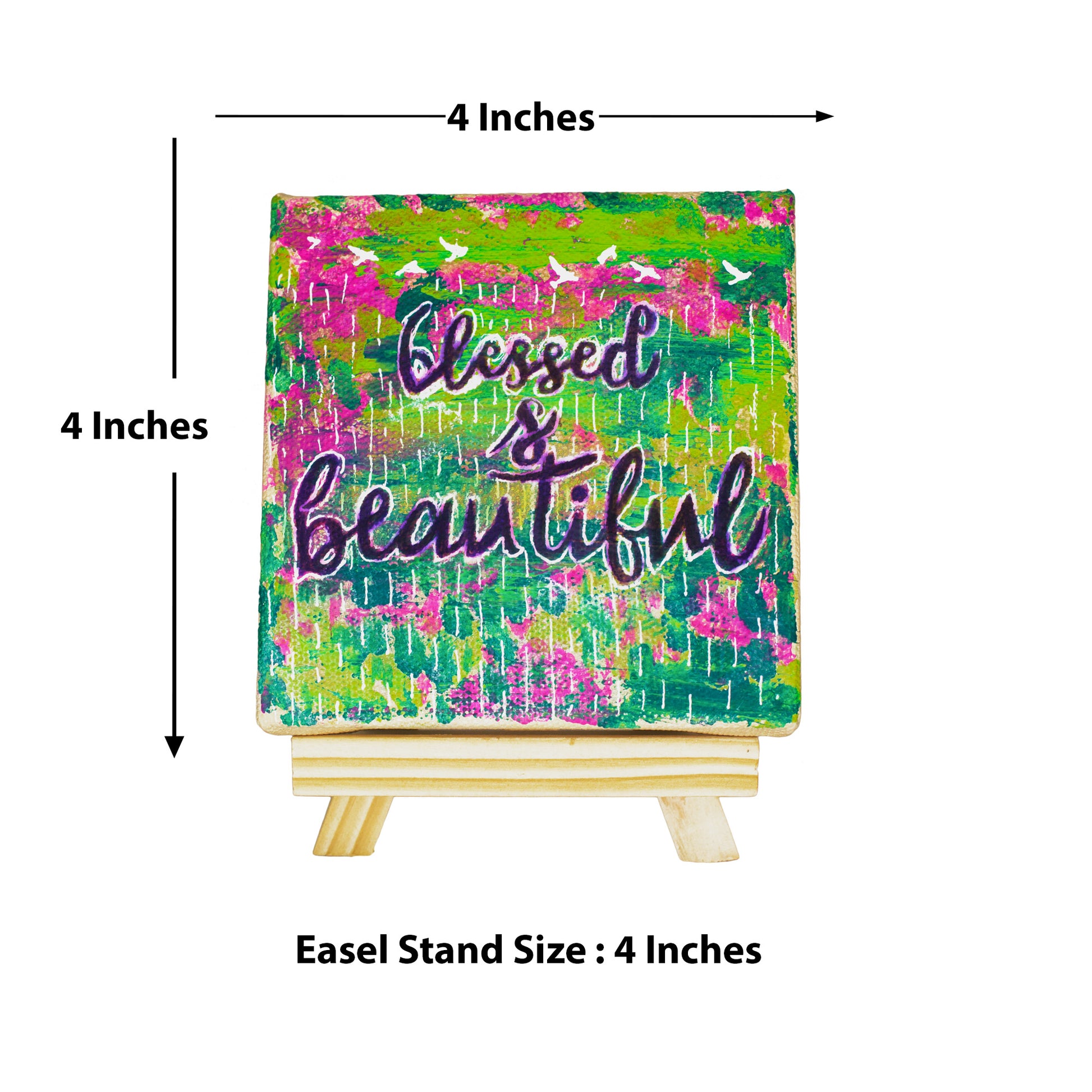 Neha Rajan Artworks Original Handmade Motivational Quotes Painting Hand Painted On Canvas Frame With Easel 4X4