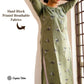 Organic Vibes Olive Green Block Printed Cotton Straight Kurta with Wooden Buttons
