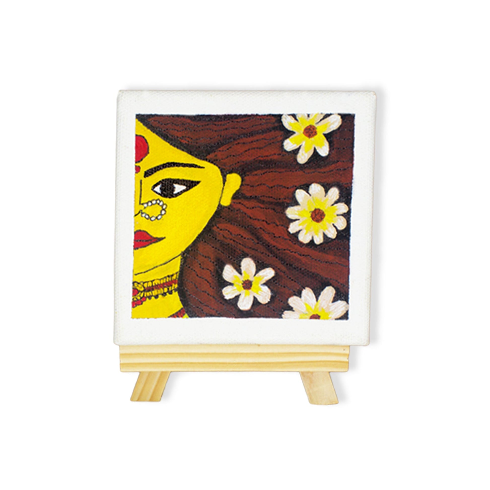 Neha Rajan Artworks Original Handmade Goddess Durga Painting Hand Painted On Canvas Frame 4X4