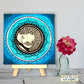 Neha Rajan Artworks Original Handmade Peacock Mandala Painting Hand Painted On Canvas Frame 6*6 With Easel