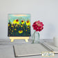 Neha Rajan Artworks Original Handmade Sunflower Painting Hand Painted On Canvas Frame 4*4 With Easel