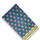 Organic Vibes Blue Pink Lotus Floral Cotton Hand Block Printed Kurta Set unstitched Fabric with Kota Doria Dupatta